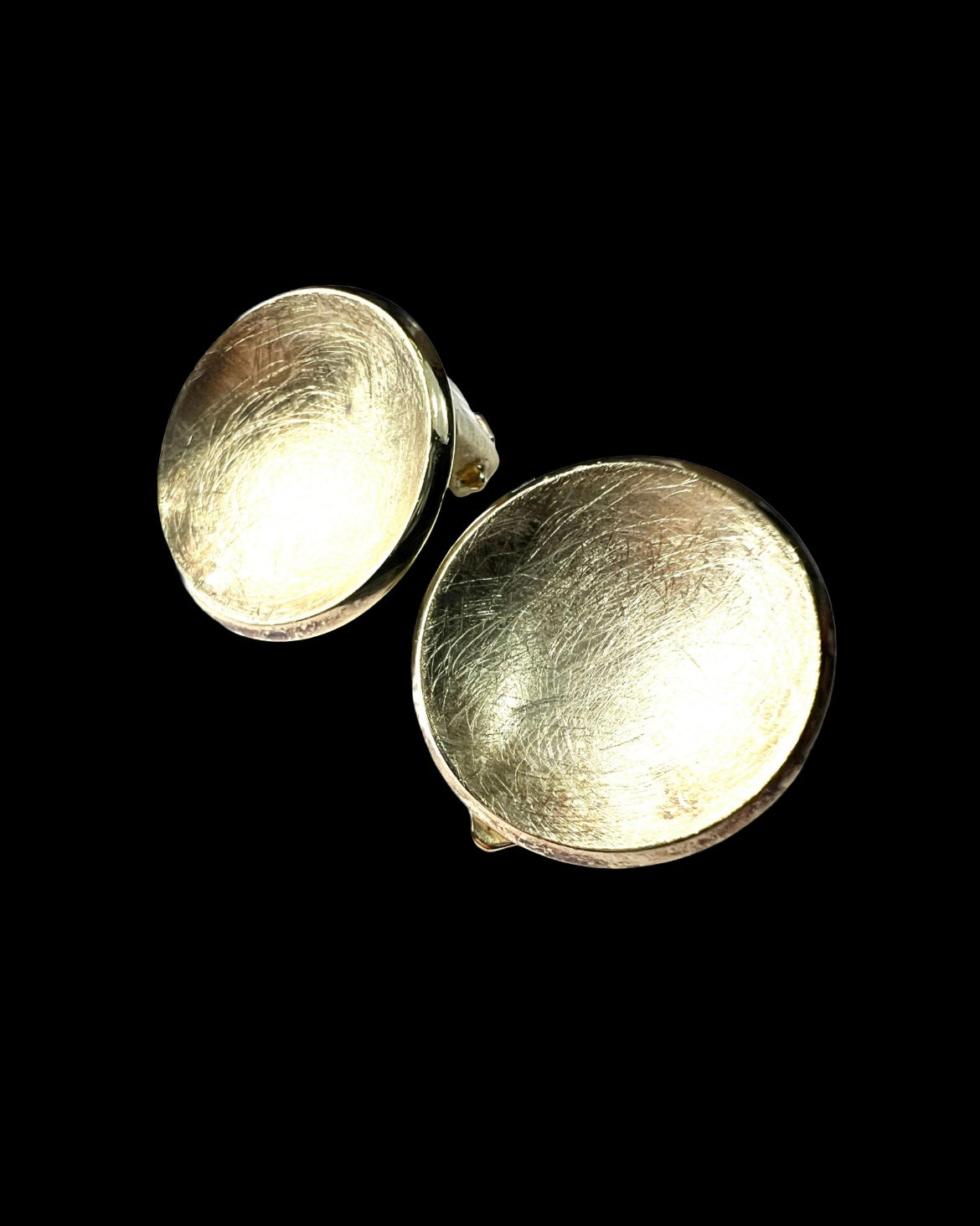 Vintage Matt Gold on Silver Ear Clips