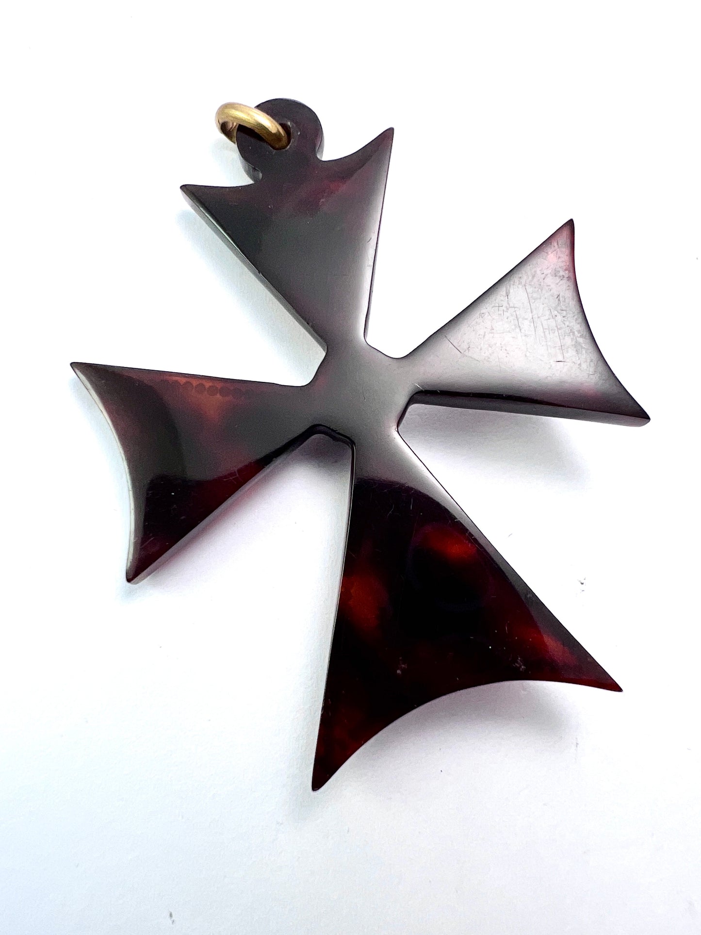 Rare Victorian Agate Gold and Silver Square Cross Pendant