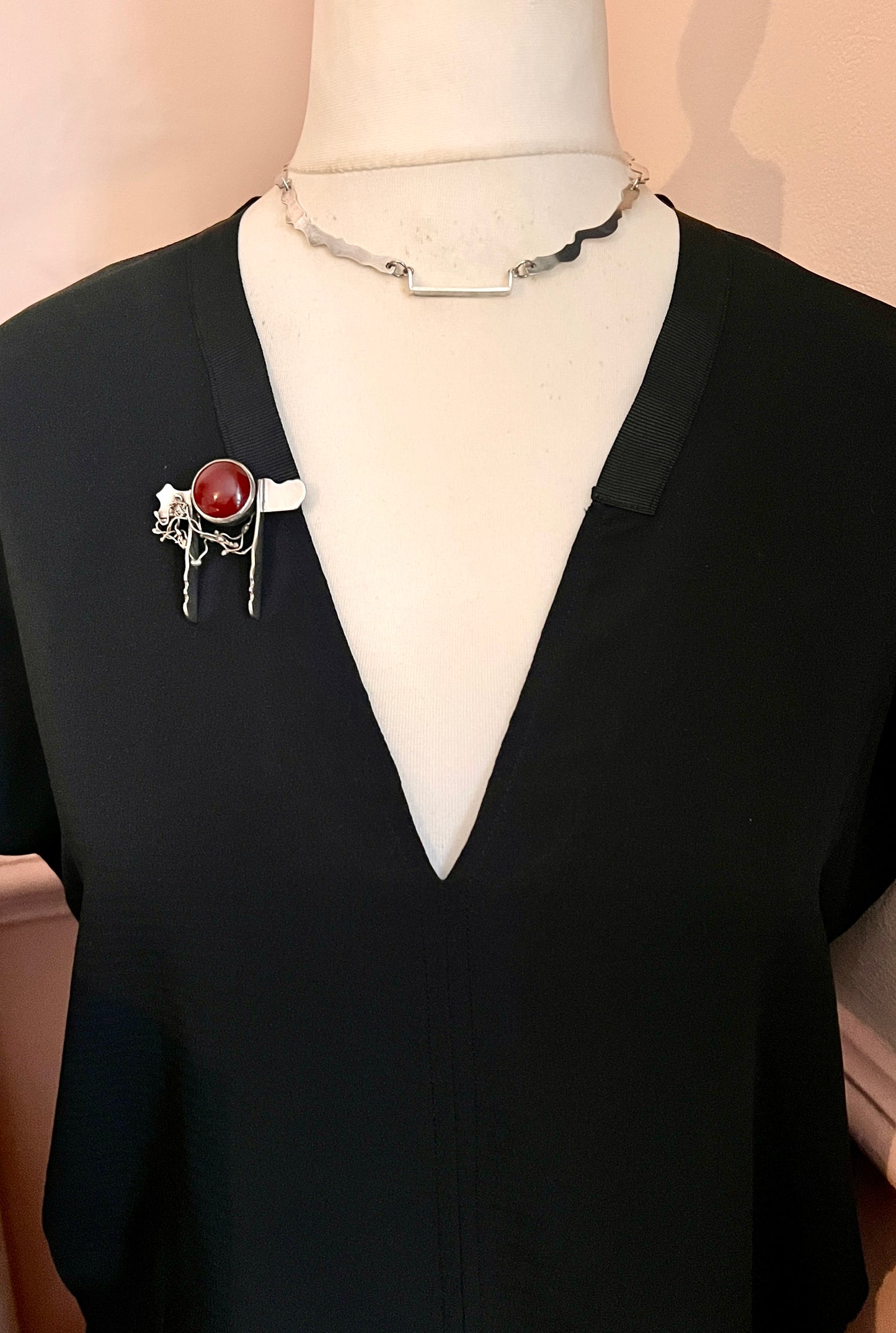 Vintage Modernist Scottish Silver Necklace/Brooch