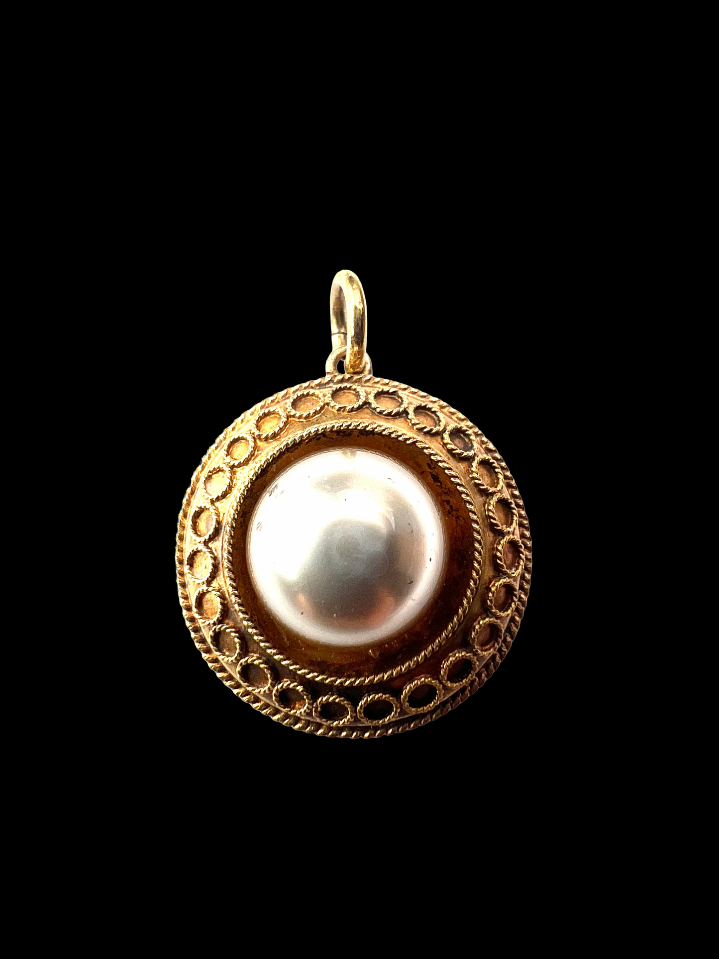 Victorian Gold Pearl Locket Pendant