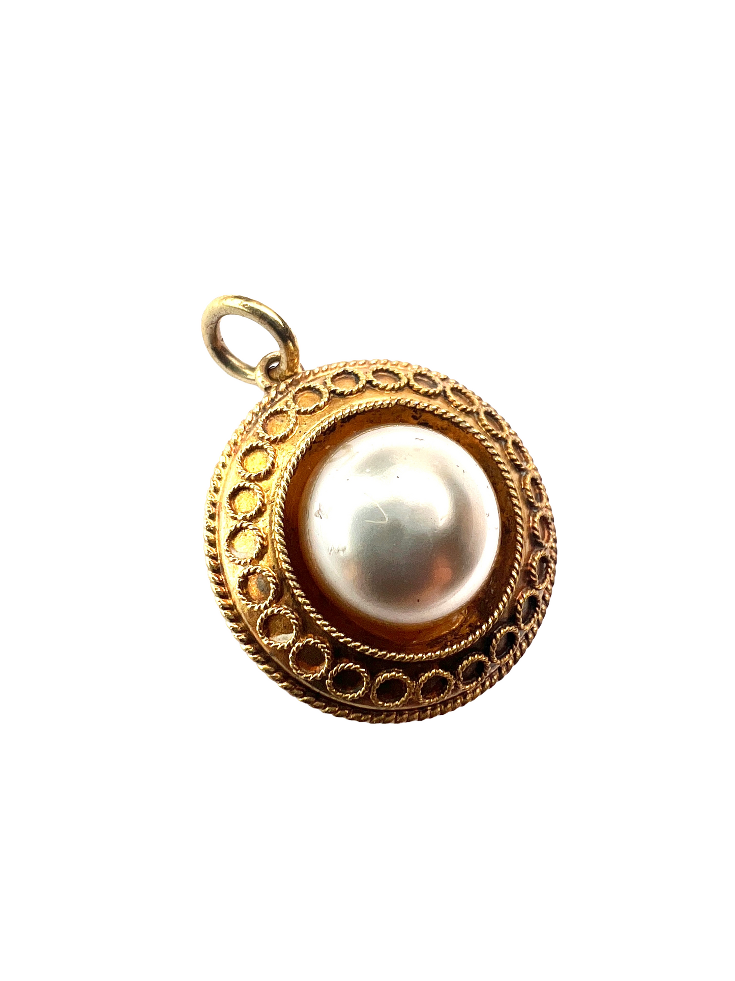 Victorian Gold Pearl Locket Pendant