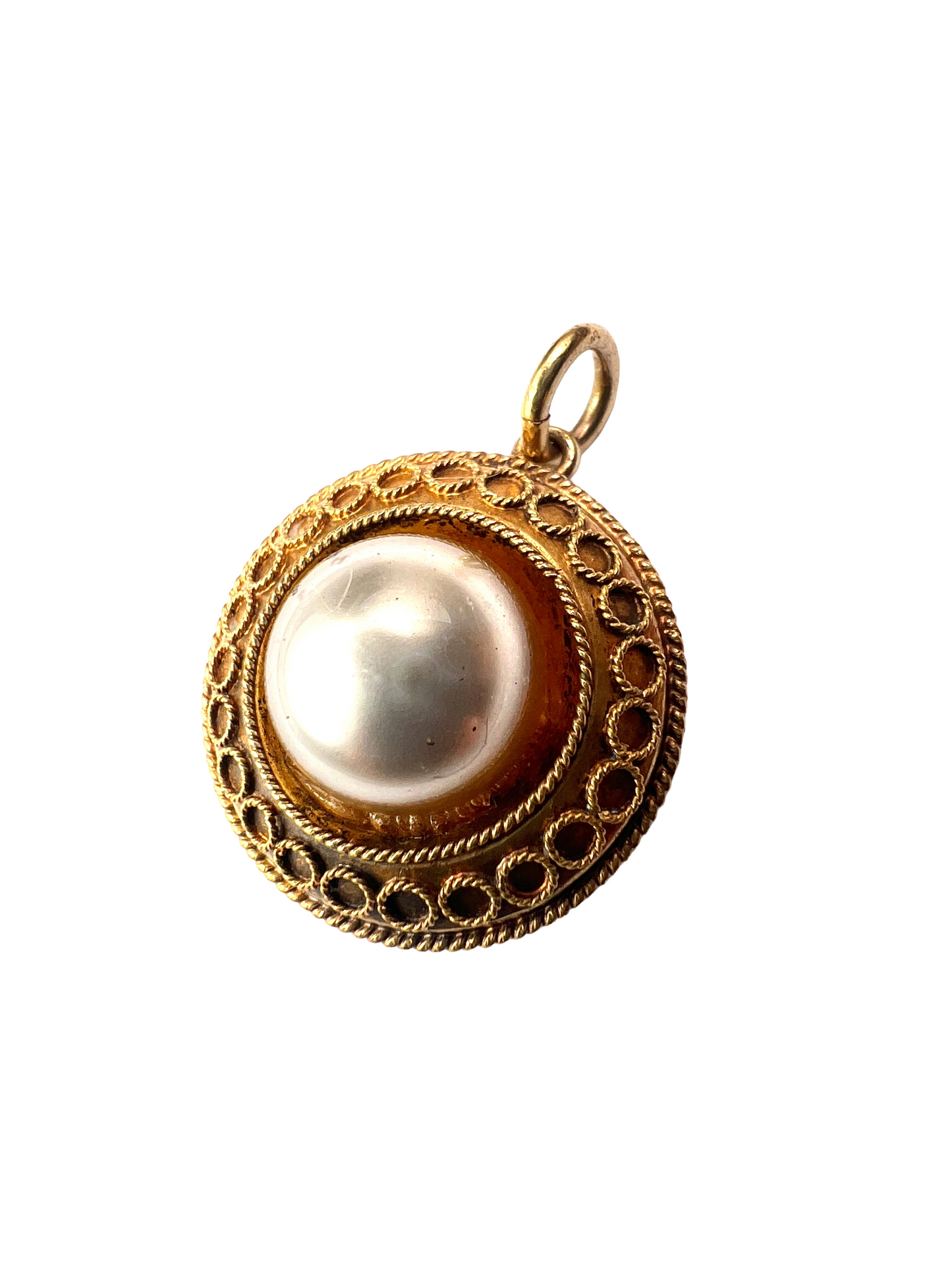 Victorian Gold Pearl Locket Pendant