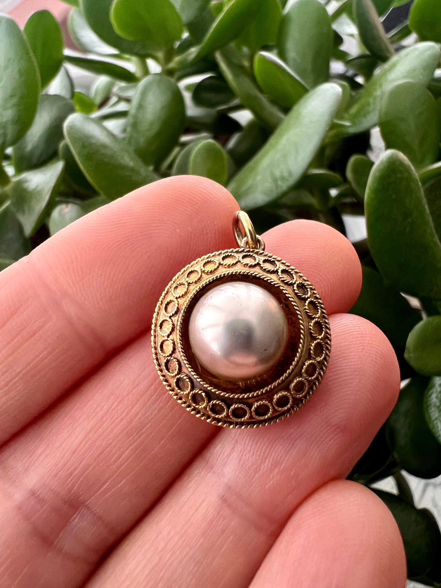 Victorian Gold Pearl Locket Pendant