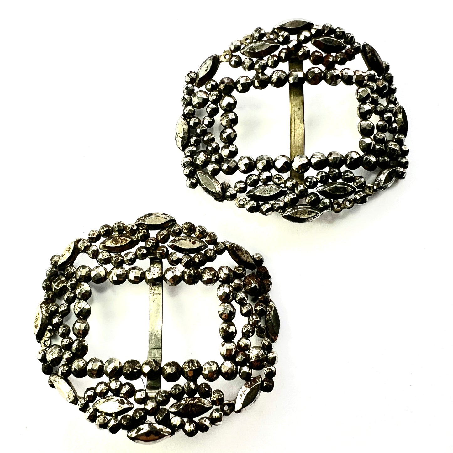 A Pair of Large Georgian Cut Steel Shoe Buckles