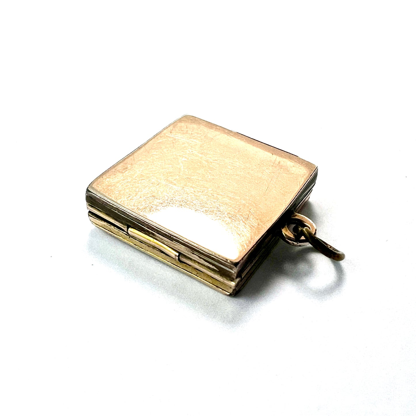 Antique Victorian/Edwardian Diamond Star-set Square Gold Locket Pendant