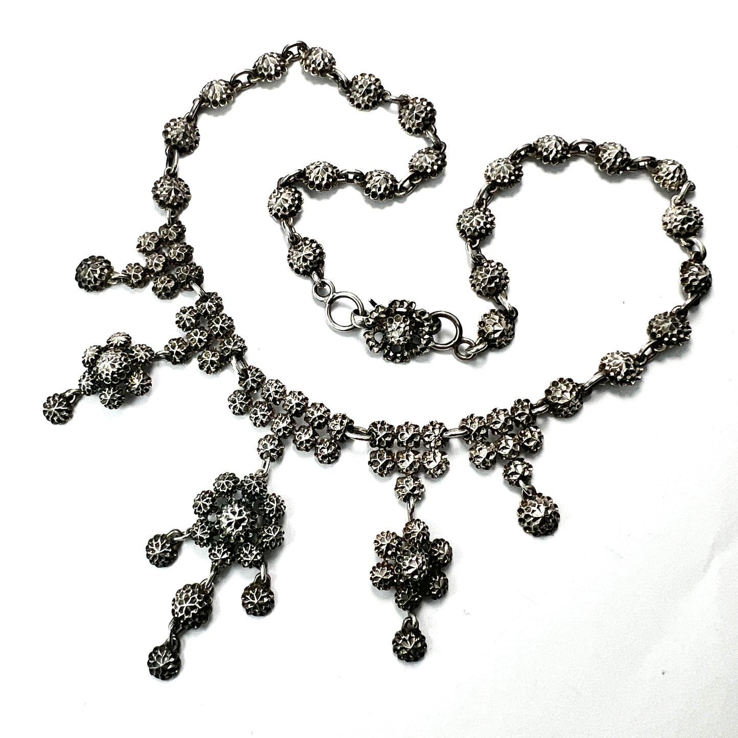 Antique Victorian Silver Drop Necklace