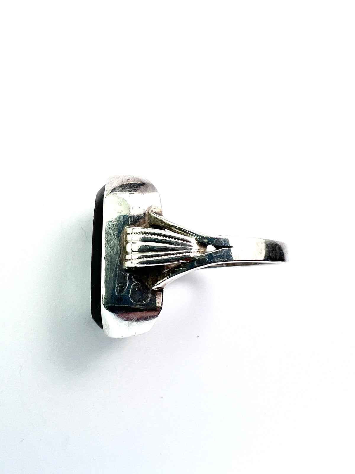Chunky Vintage Silver Lotus Flower Ring