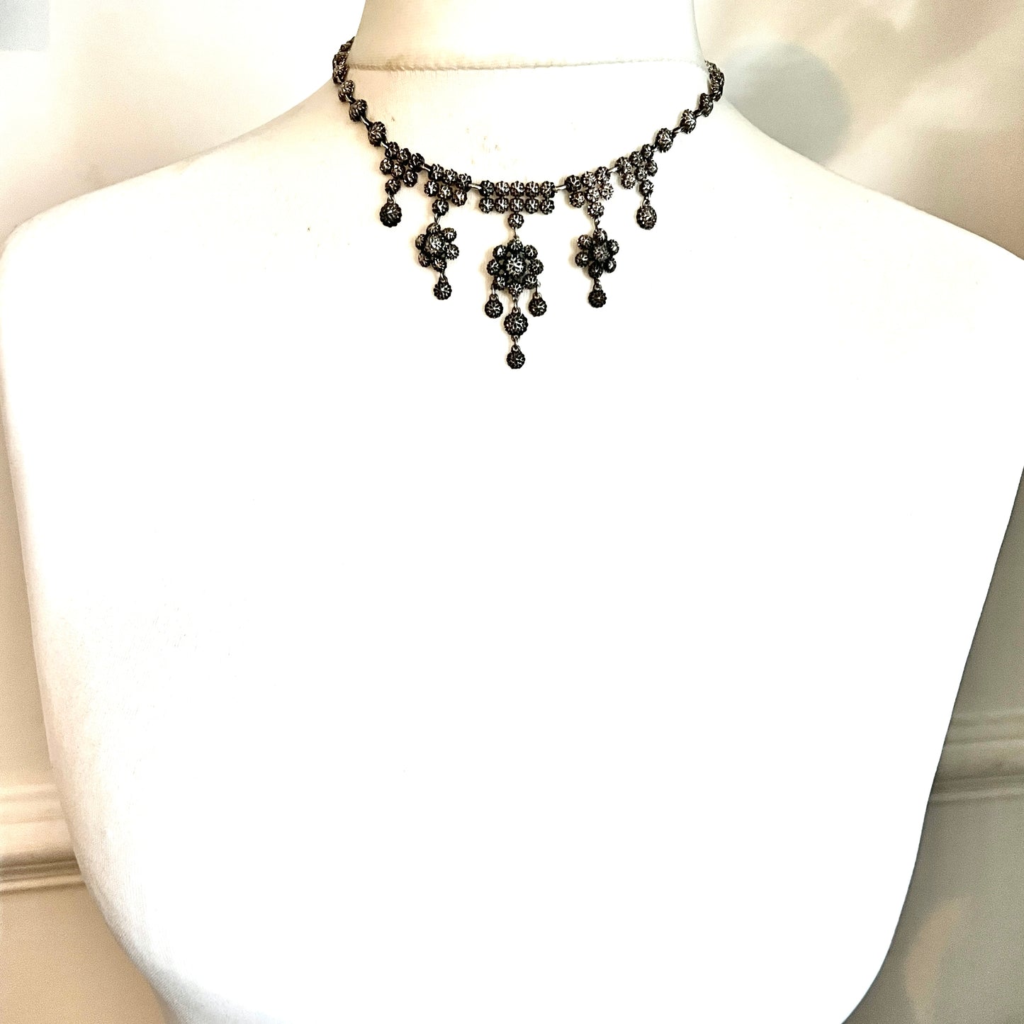 Antique Victorian Silver Drop Necklace