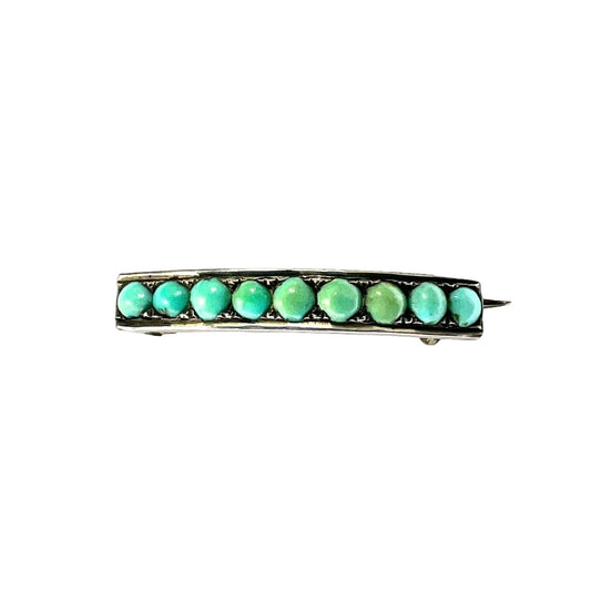 Tiny Antique Turquoise Line Brooch