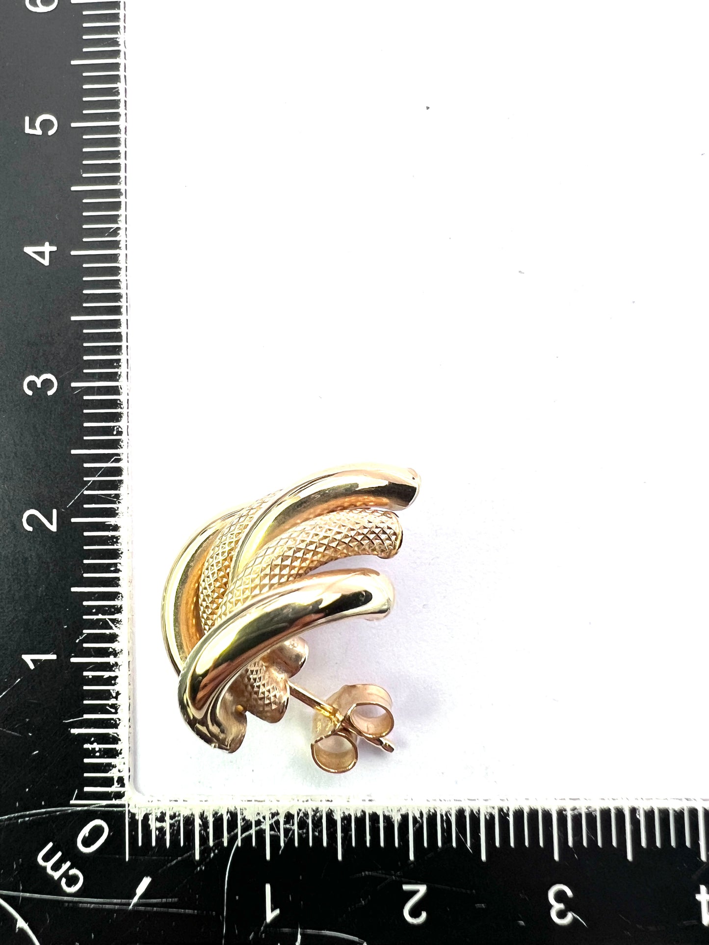 Vintage 9CT Gold Chunky Half Hoop Earrings