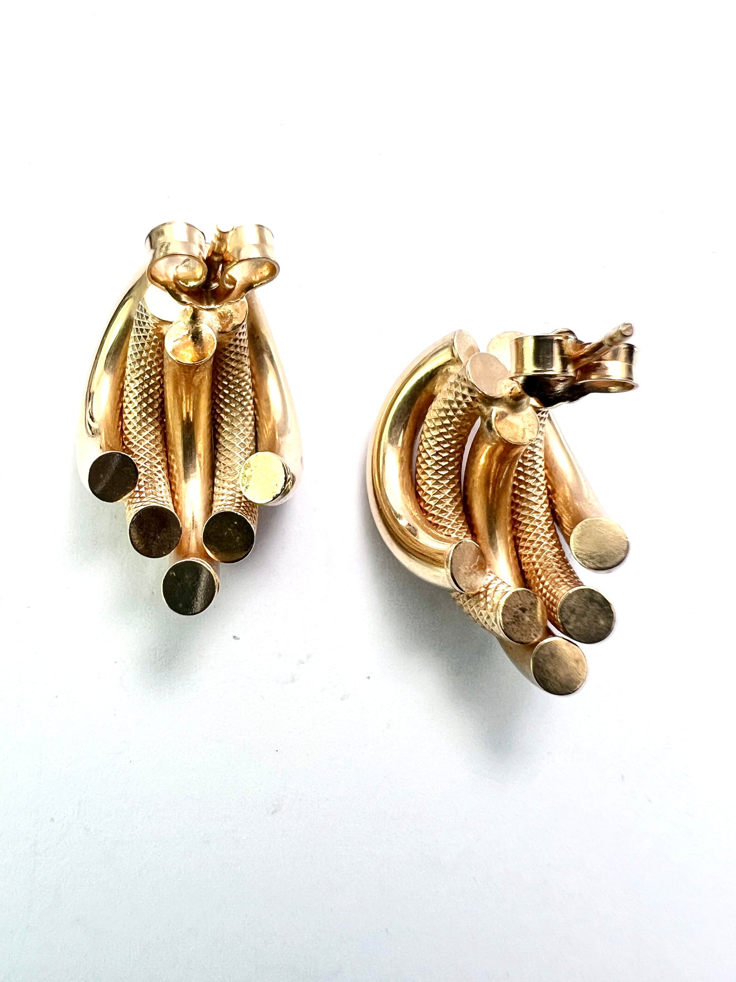 Vintage 9CT Gold Chunky Half Hoop Earrings