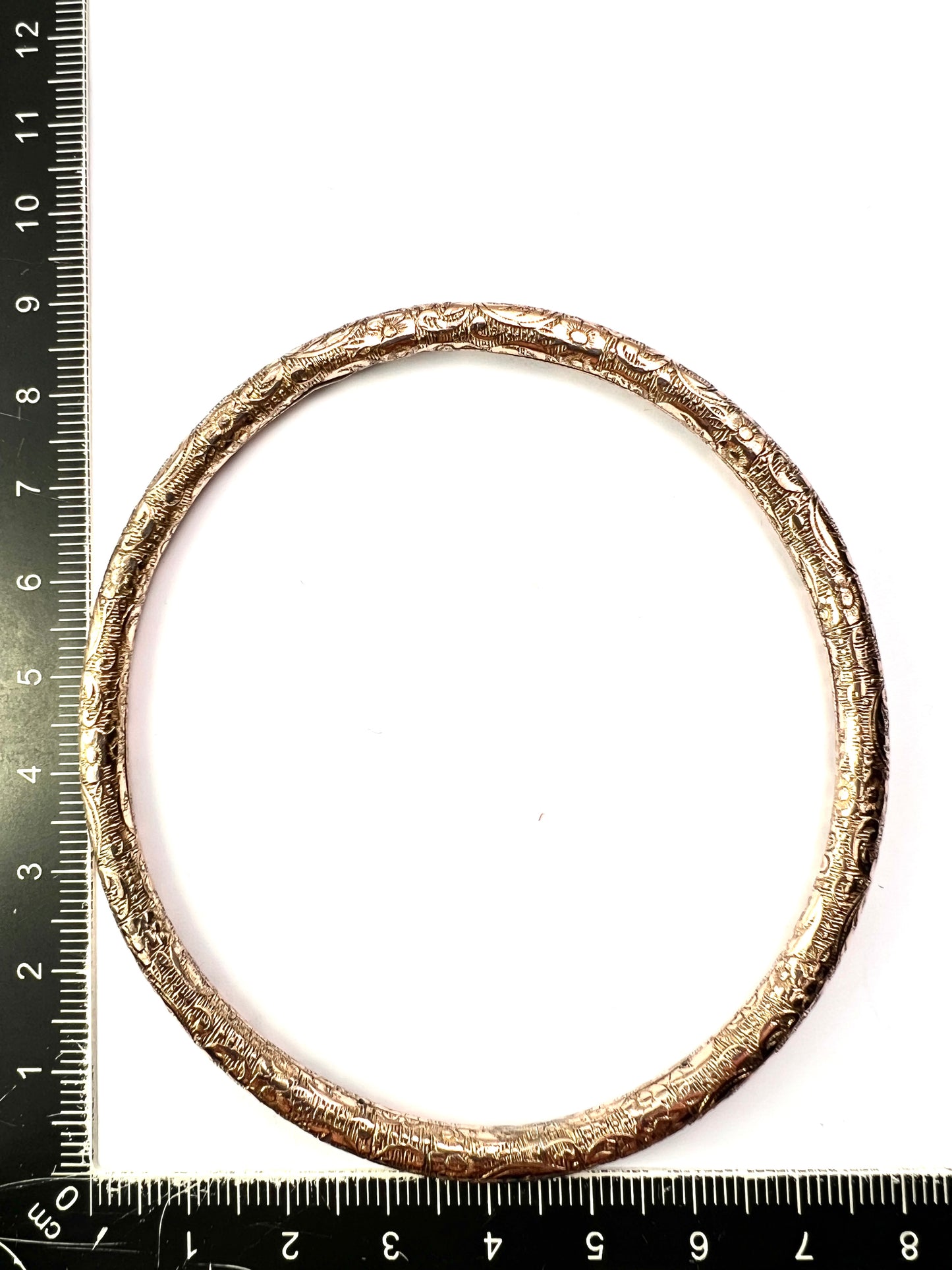 Victorian Engraved Rolled Gold Slave Bangle