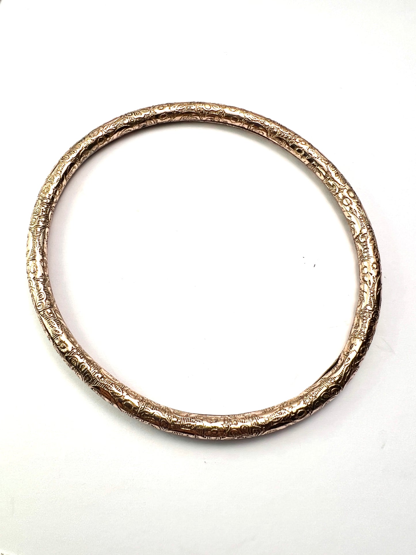 Victorian Engraved Rolled Gold Slave Bangle
