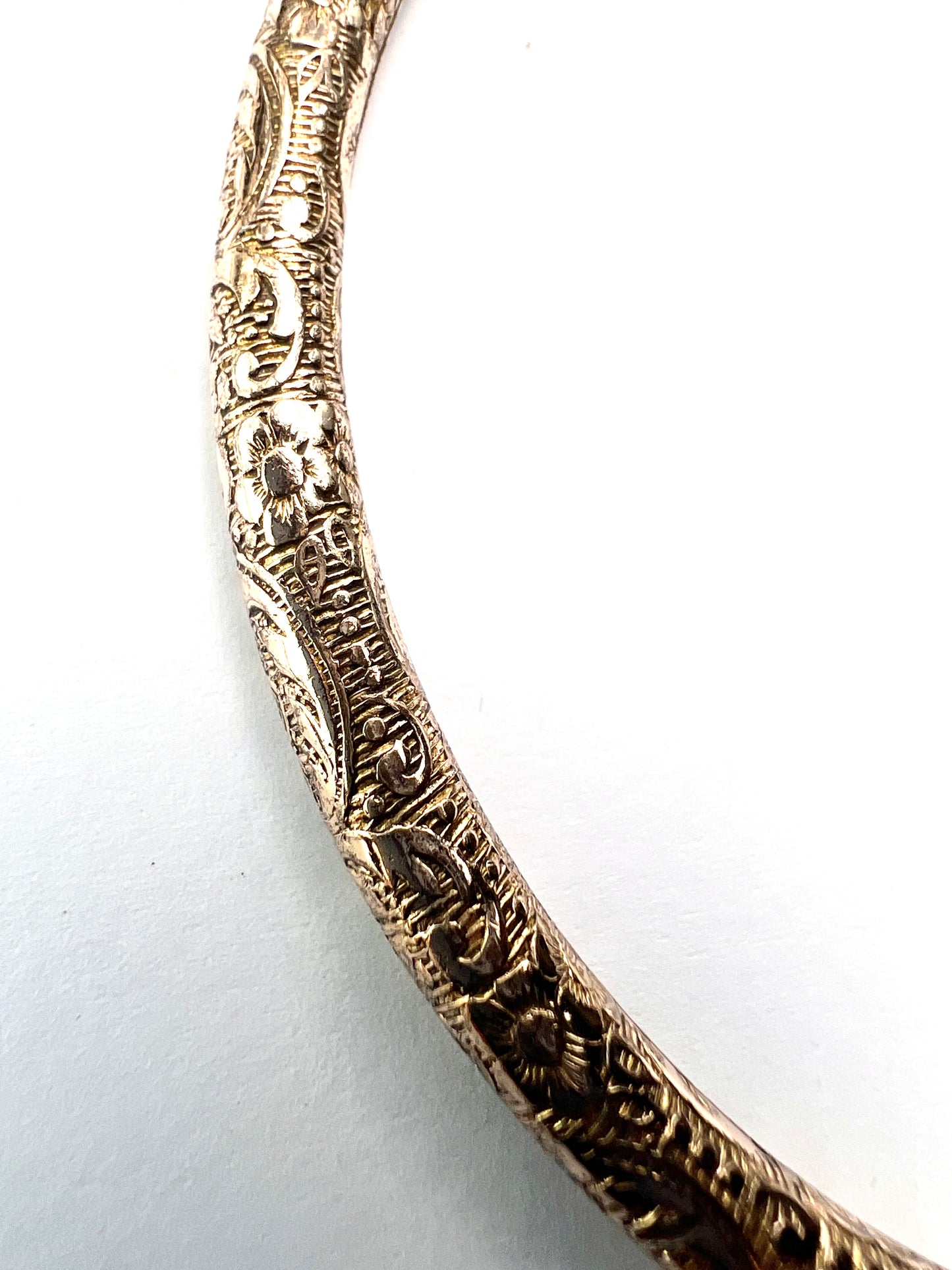 Victorian Engraved Rolled Gold Slave Bangle