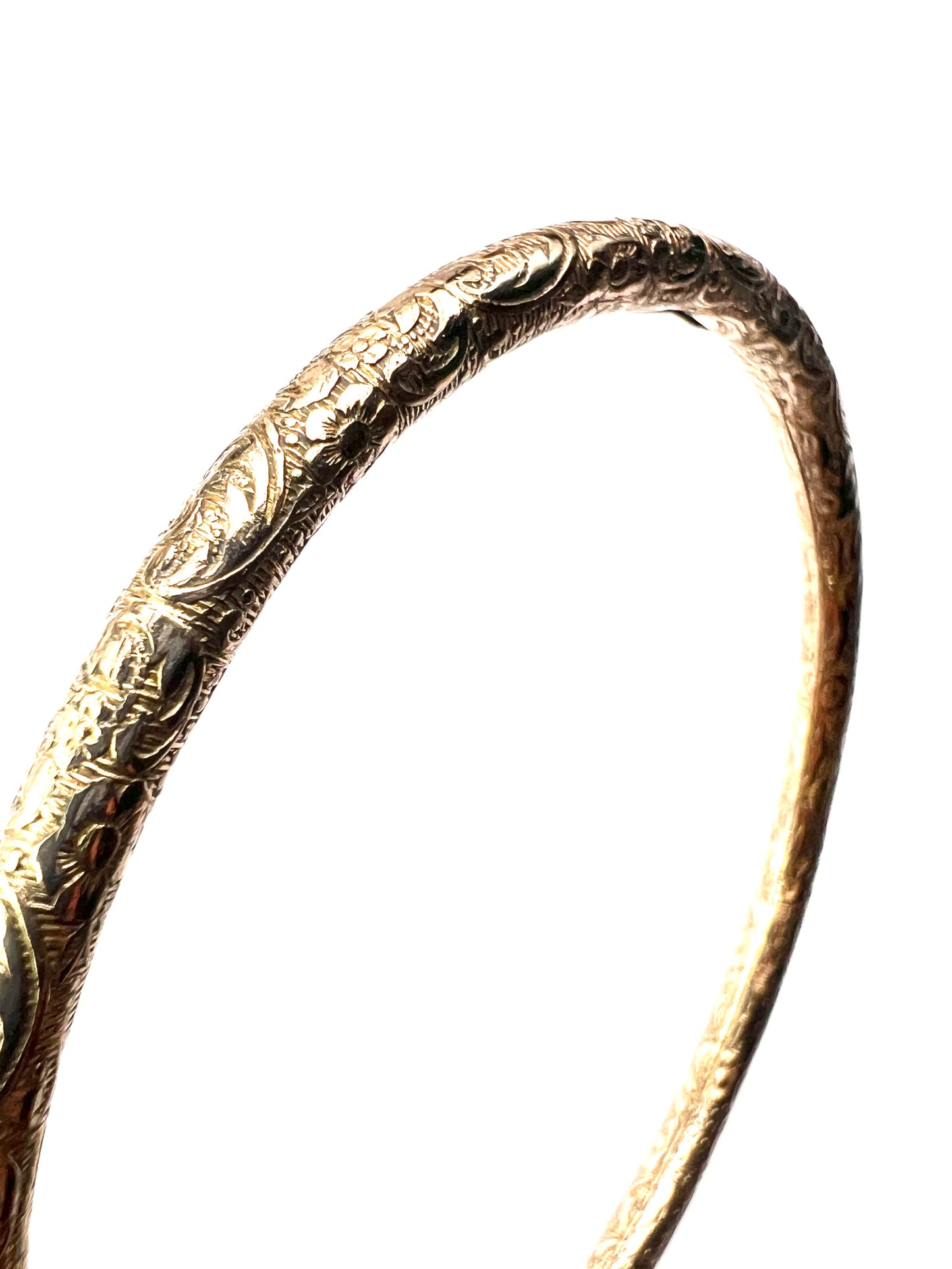 Victorian Engraved Rolled Gold Slave Bangle