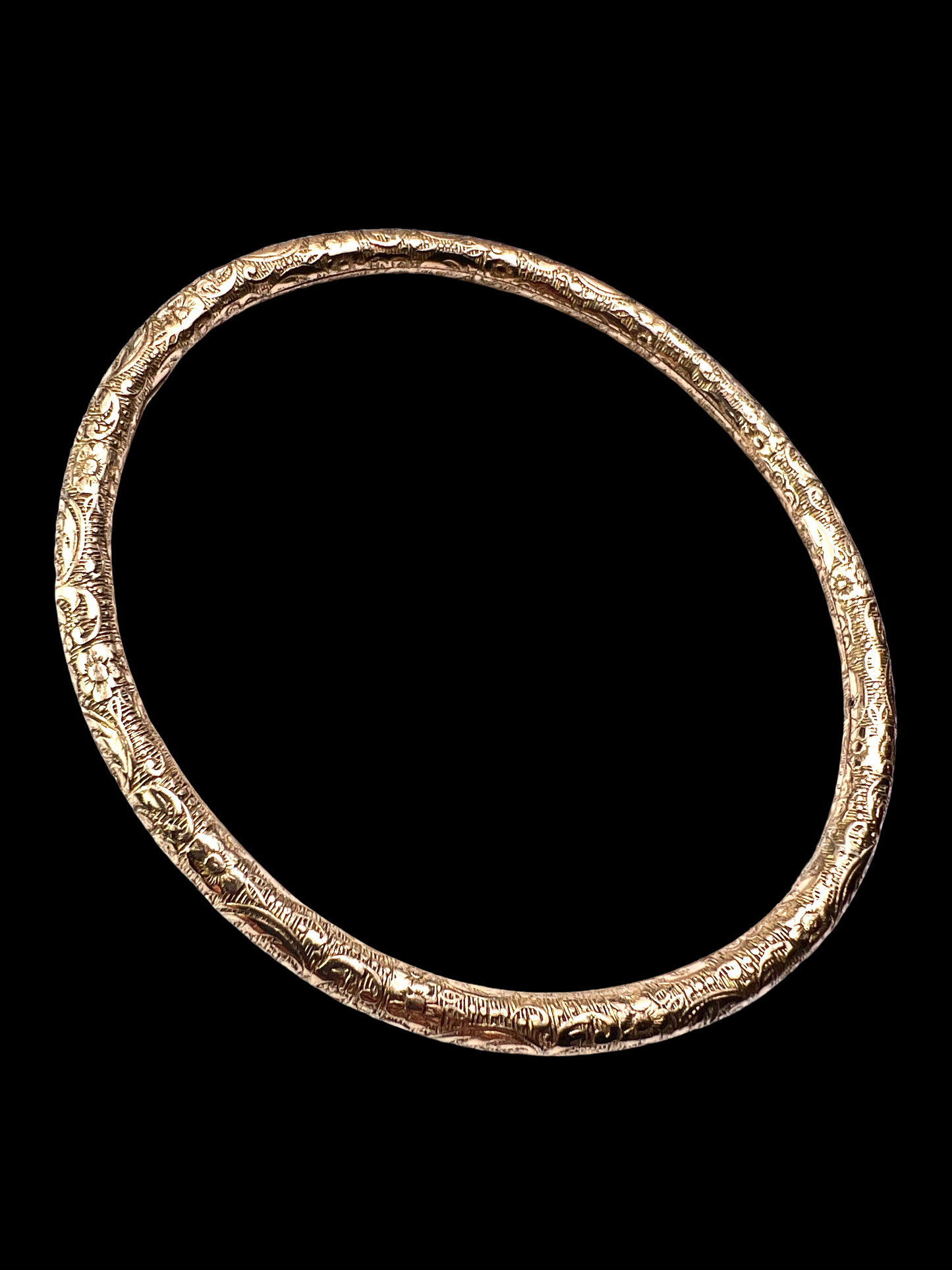 Victorian Engraved Rolled Gold Slave Bangle