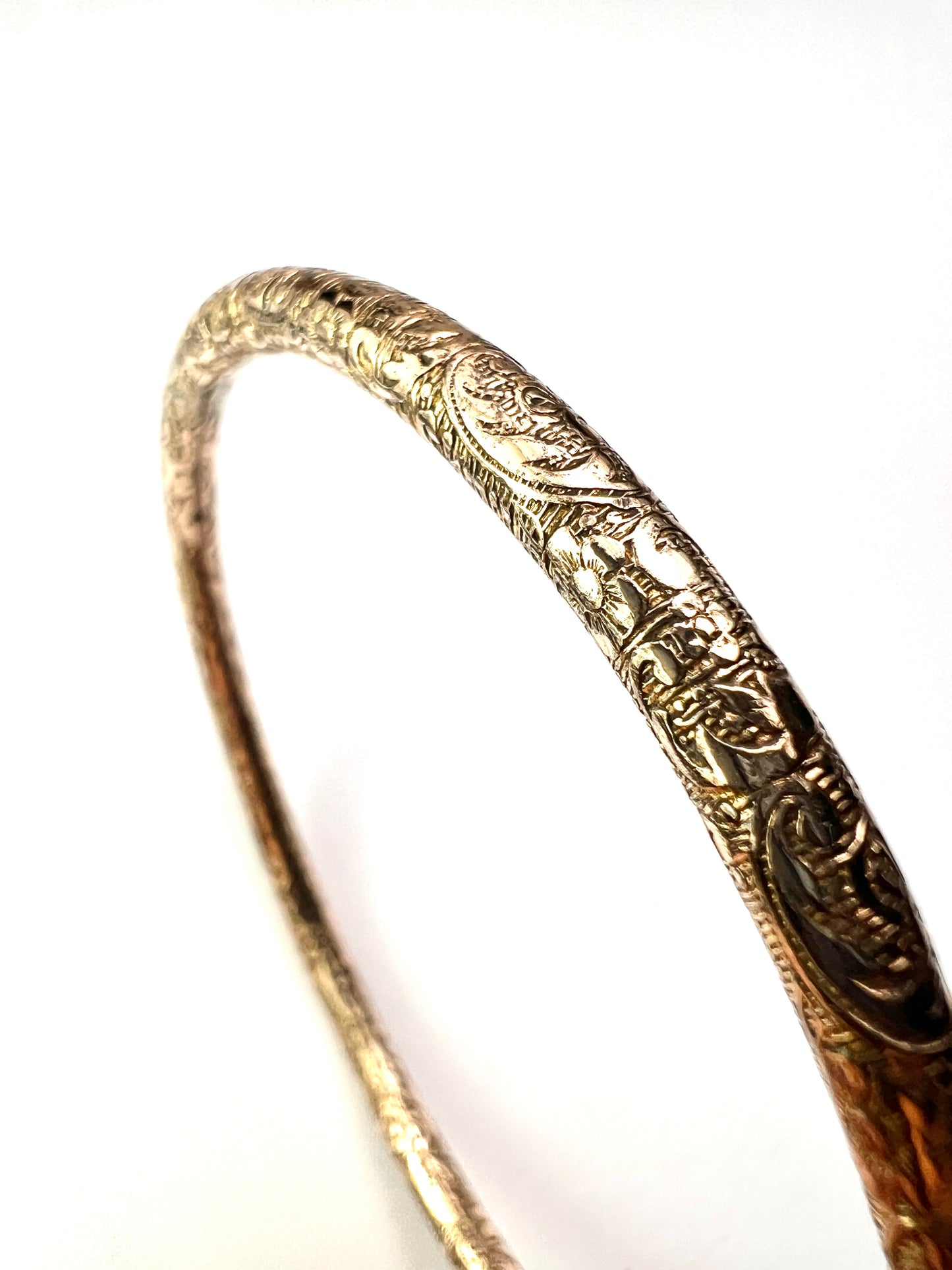 Victorian Engraved Rolled Gold Slave Bangle