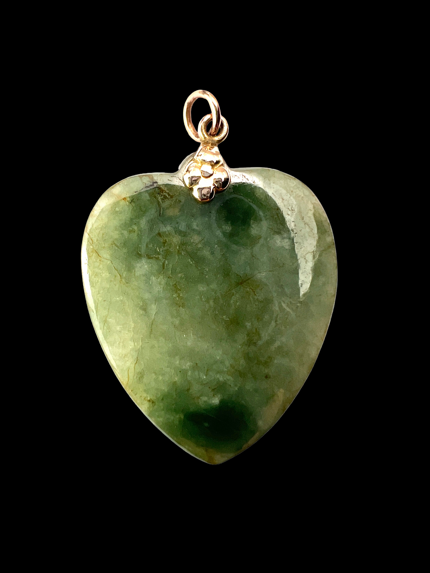 Victorian 9CT Gold Nephrite Jade Heart Pendant