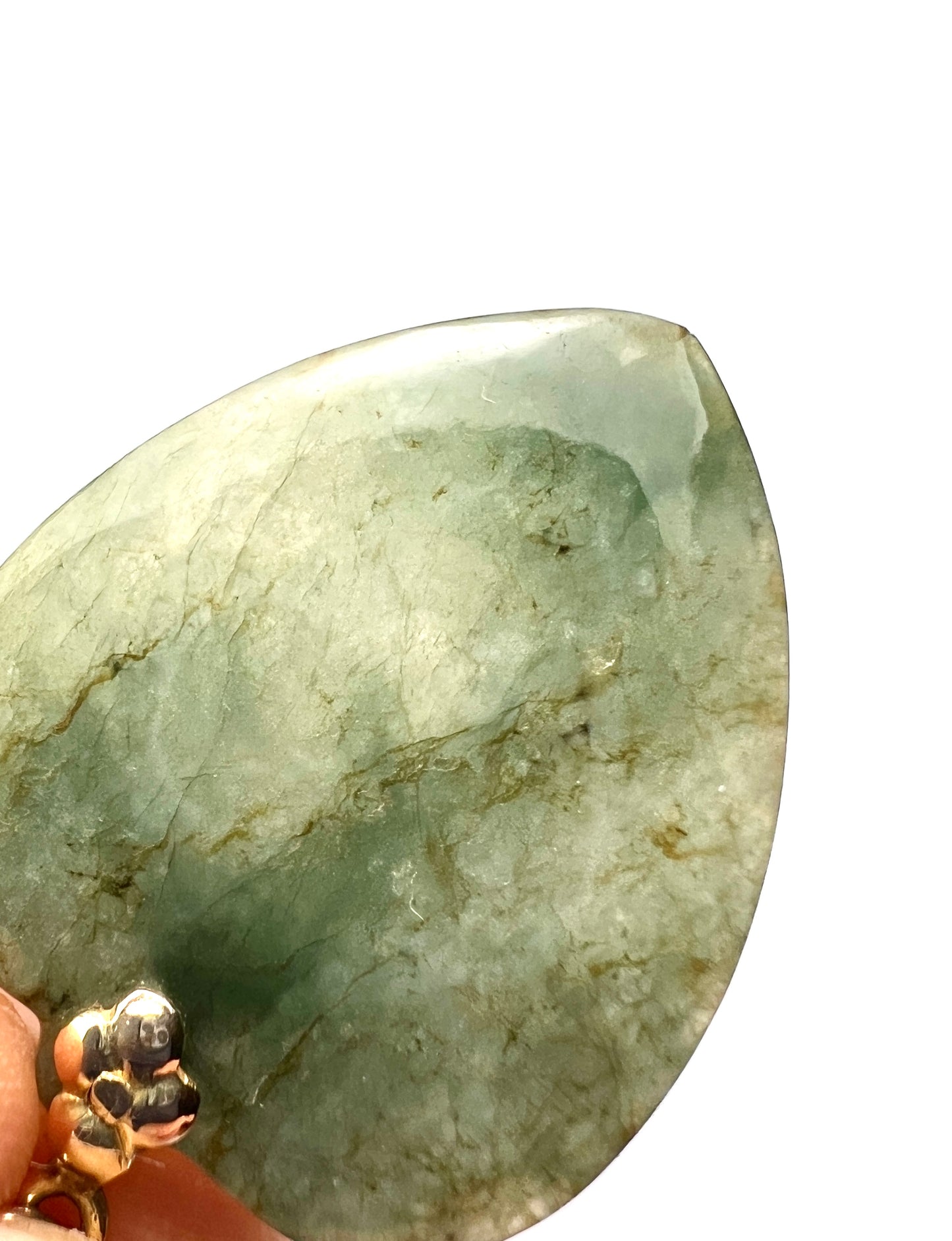 Victorian 9CT Gold Nephrite Jade Heart Pendant