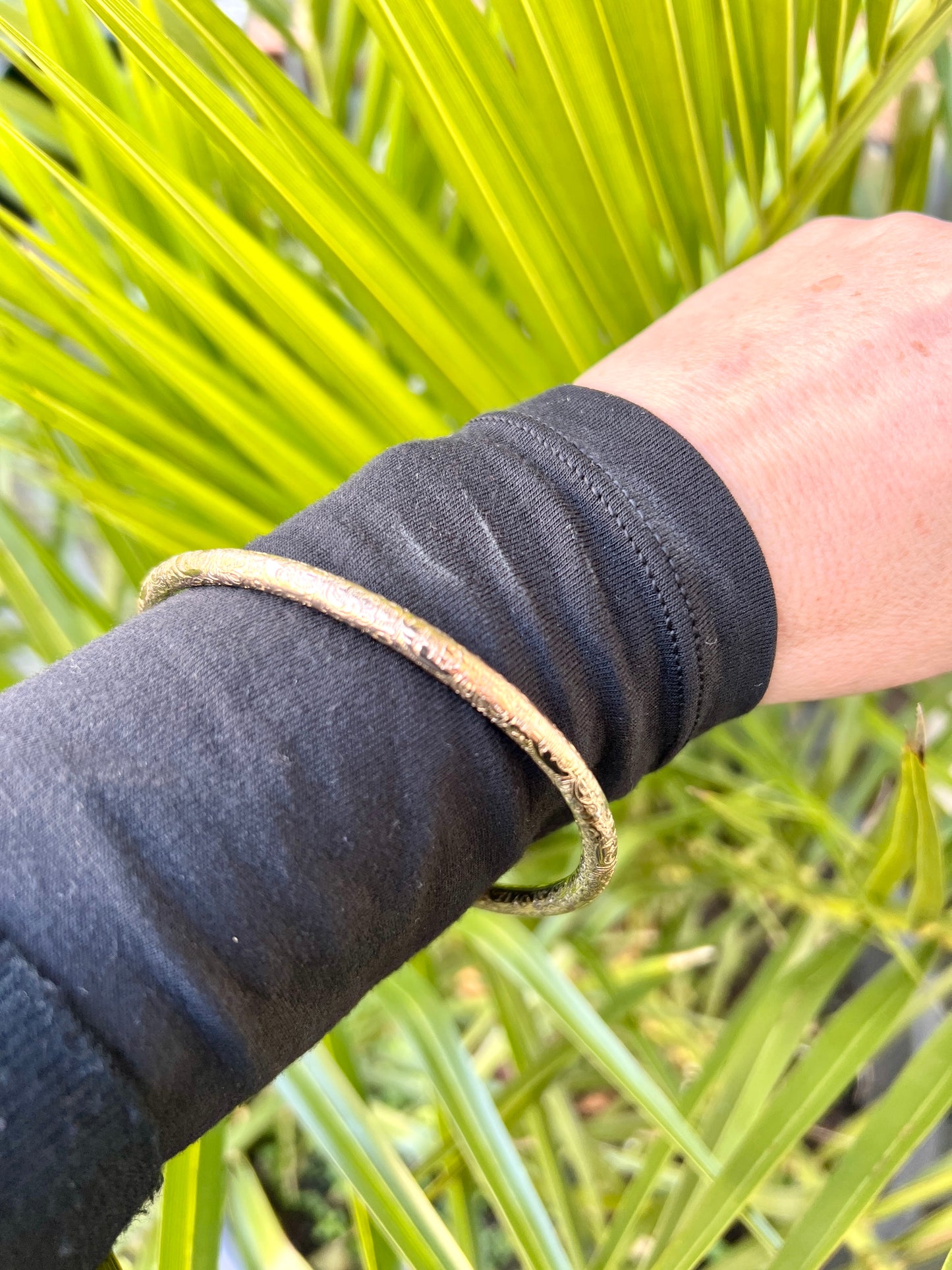 Victorian Engraved Rolled Gold Slave Bangle