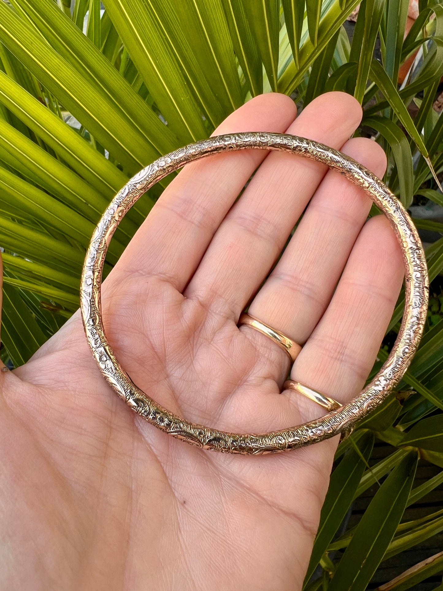 Victorian Engraved Rolled Gold Slave Bangle