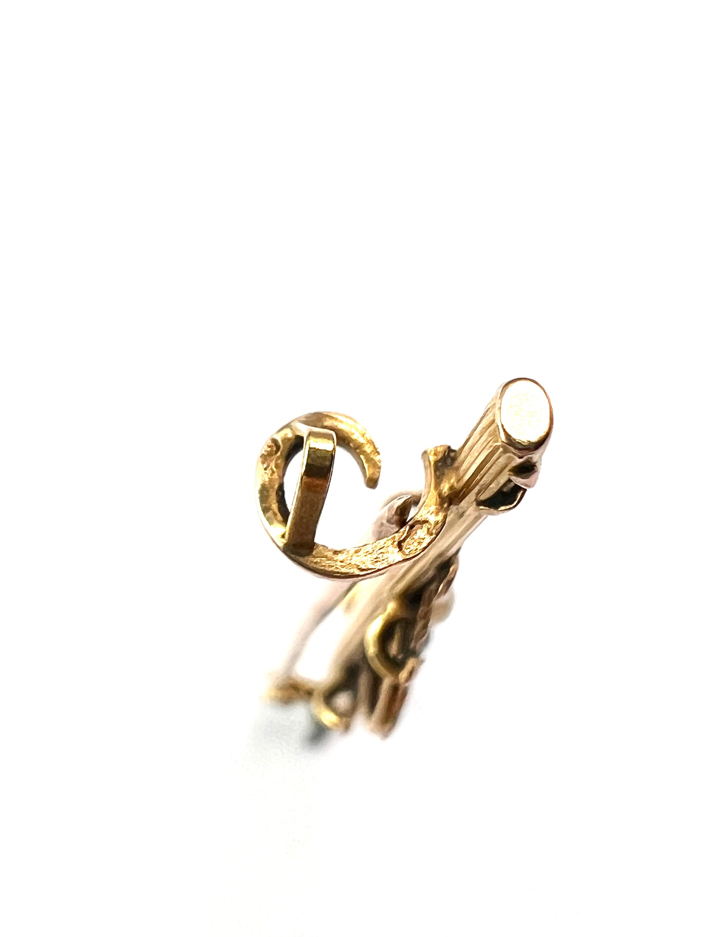 Boxed Antique French 18CT Gold Garnet Pearl Bar Brooch