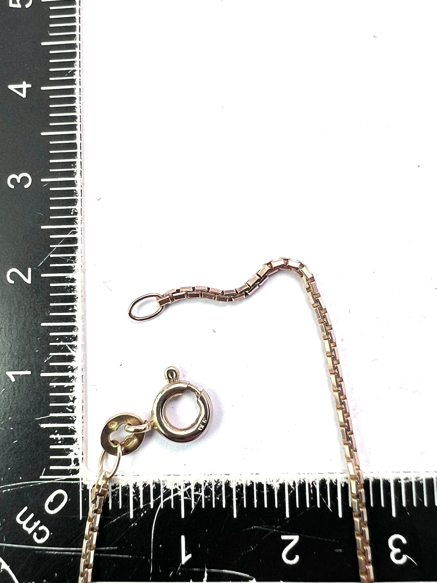 Vintage Solid 9CT Gold Mirror Box Chain Necklace