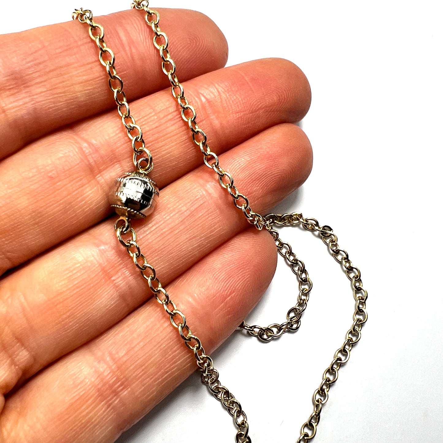 Long Vintage 9CT Gold Chain with Magnetic Clasp