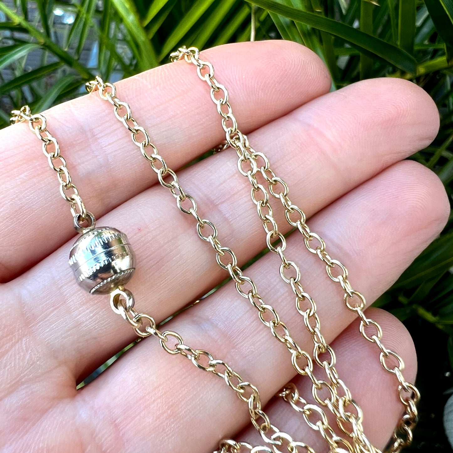 Long Vintage 9CT Gold Chain with Magnetic Clasp