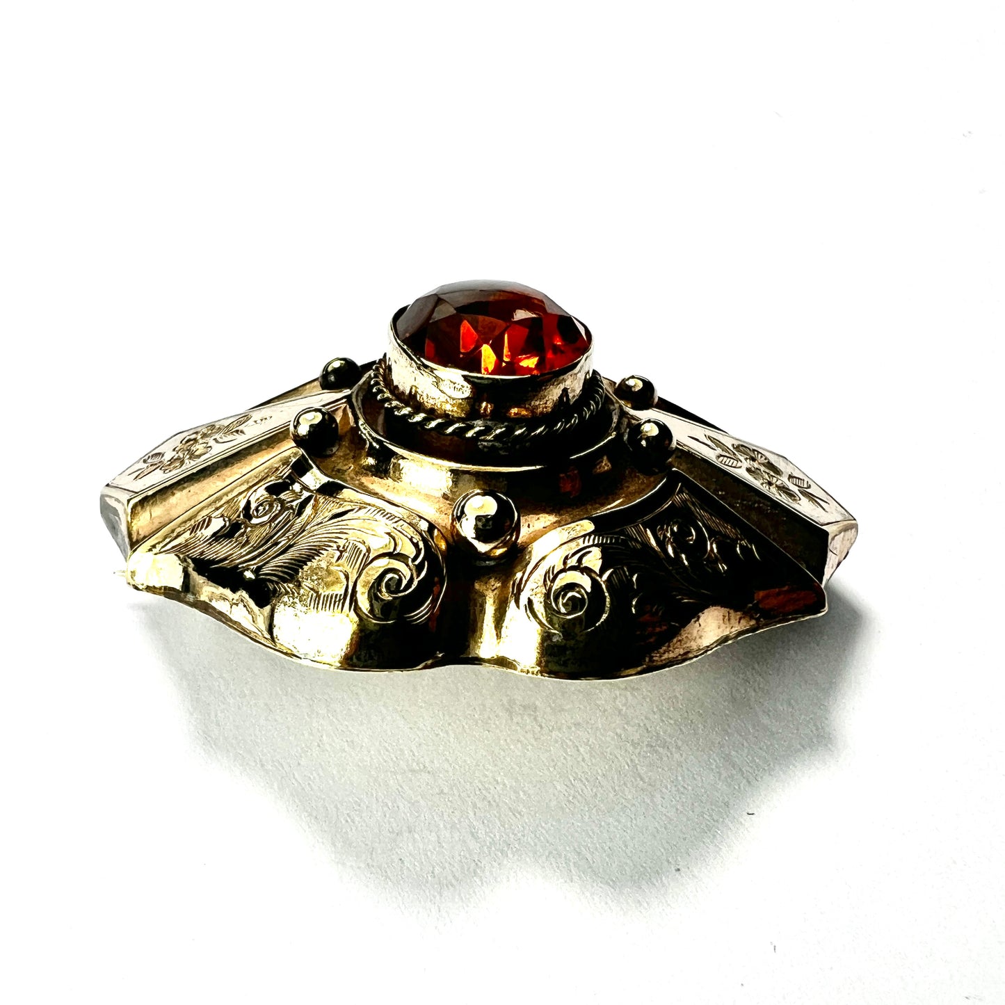 Victorian Golden Topaz Paste Brooch