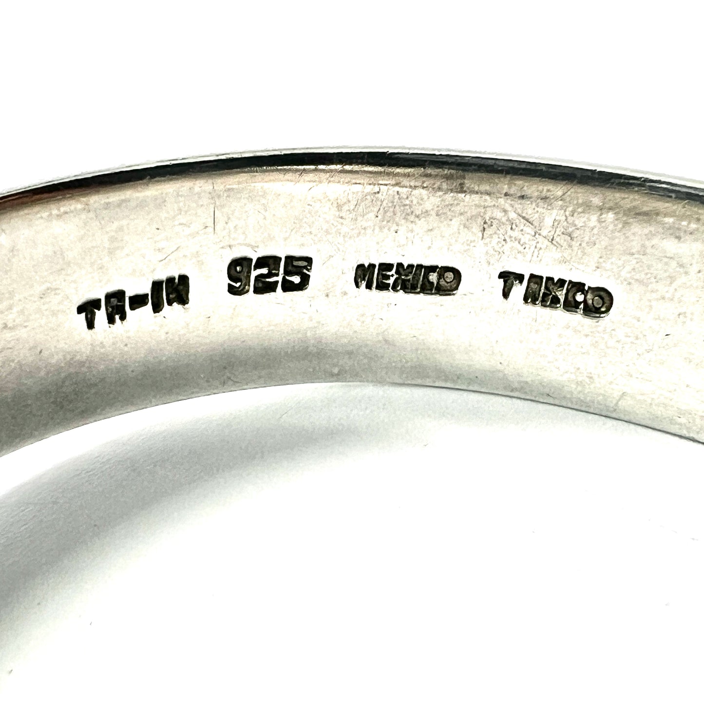 Vintage Silver Taxco Buckle Bangle with Tortoiseshell Panels