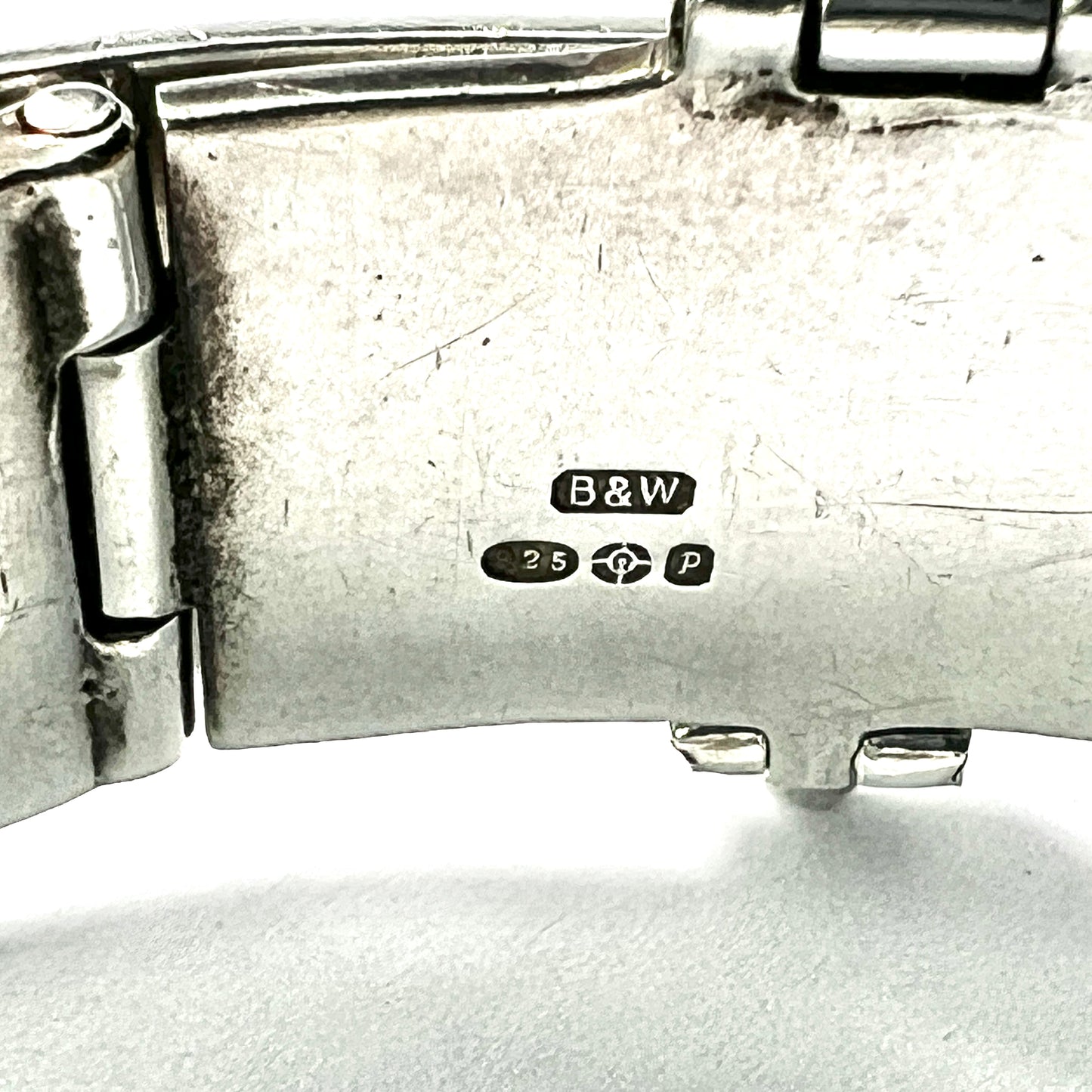 Vintage Silver Taxco Buckle Bangle with Tortoiseshell Panels