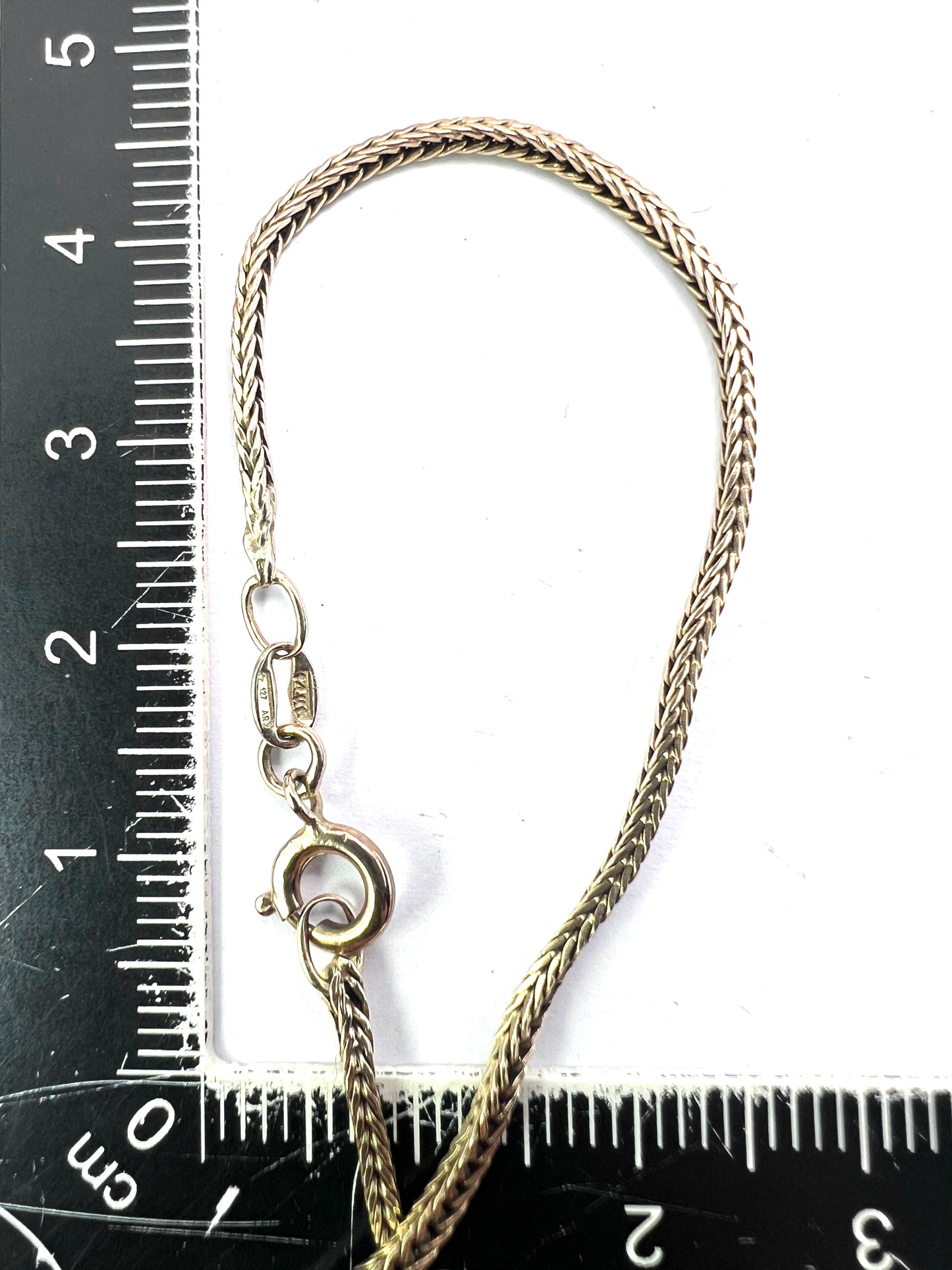 Vintage 14CT Gold Foxtail Dragon Bone Chain Bracelet