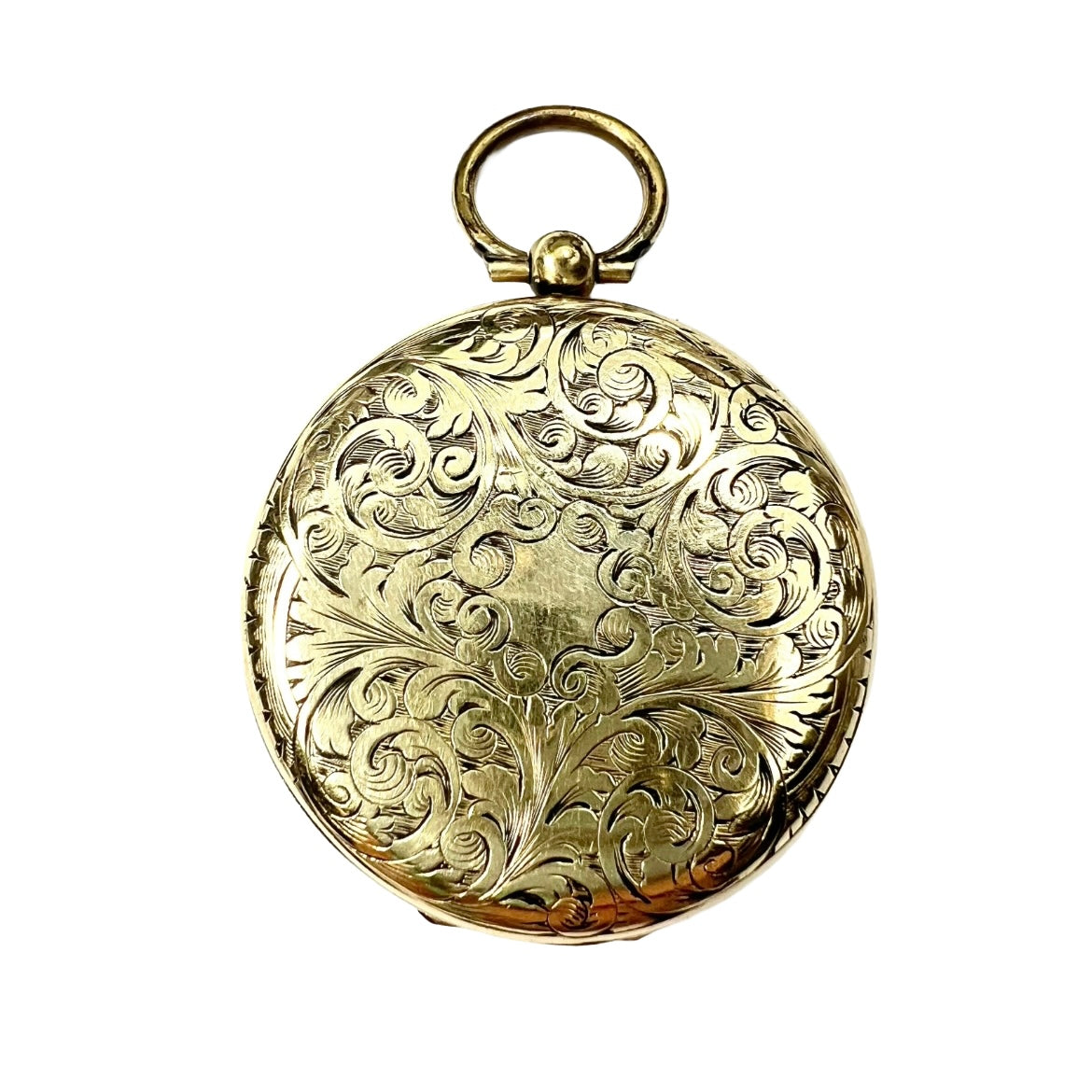 Large Antique Victorian Engraved Mourning Hair Locket