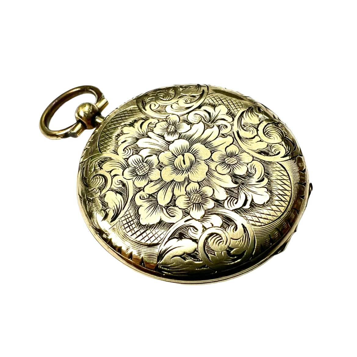 Large Antique Victorian Engraved Mourning Hair Locket