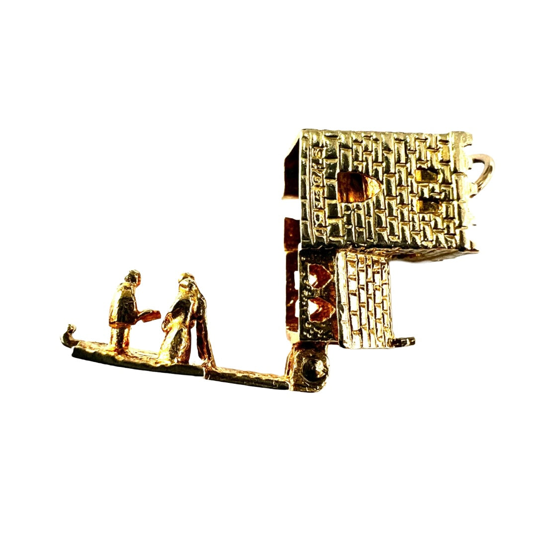 Vintage 9CT Gold Opening Church Wedding Charm
