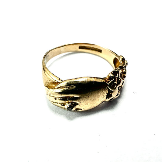 Vintage Georgian Style 9CT Gold Diamond Hand Ring