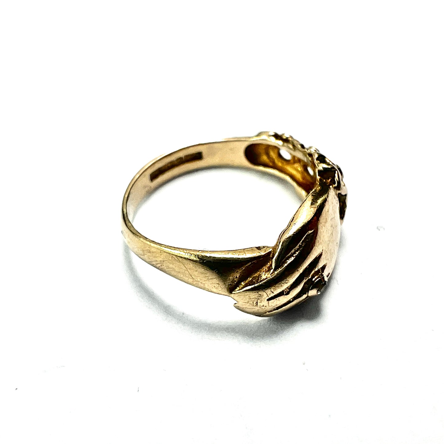 Vintage Georgian Style 9CT Gold Diamond Hand Ring