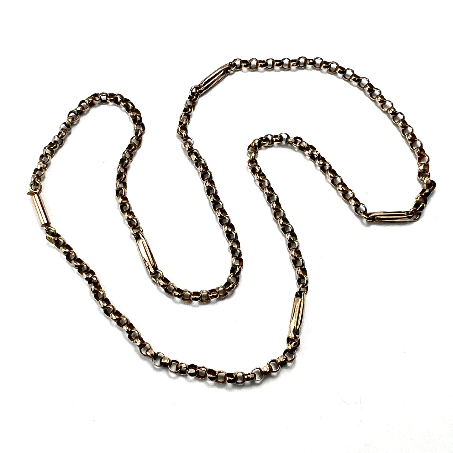 Edwardian 9CT Gold Fancy Link Chain Necklace