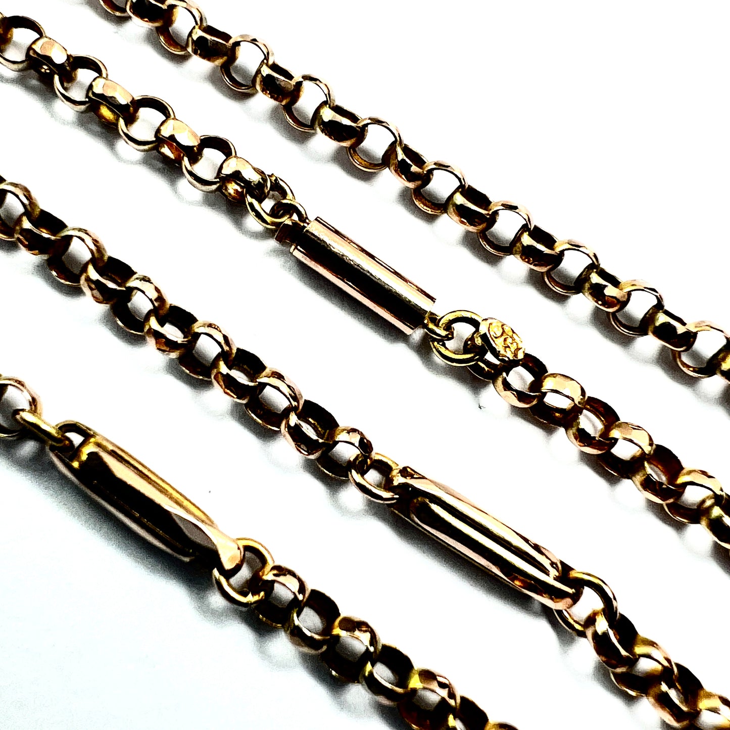 Edwardian 9CT Gold Fancy Link Chain Necklace