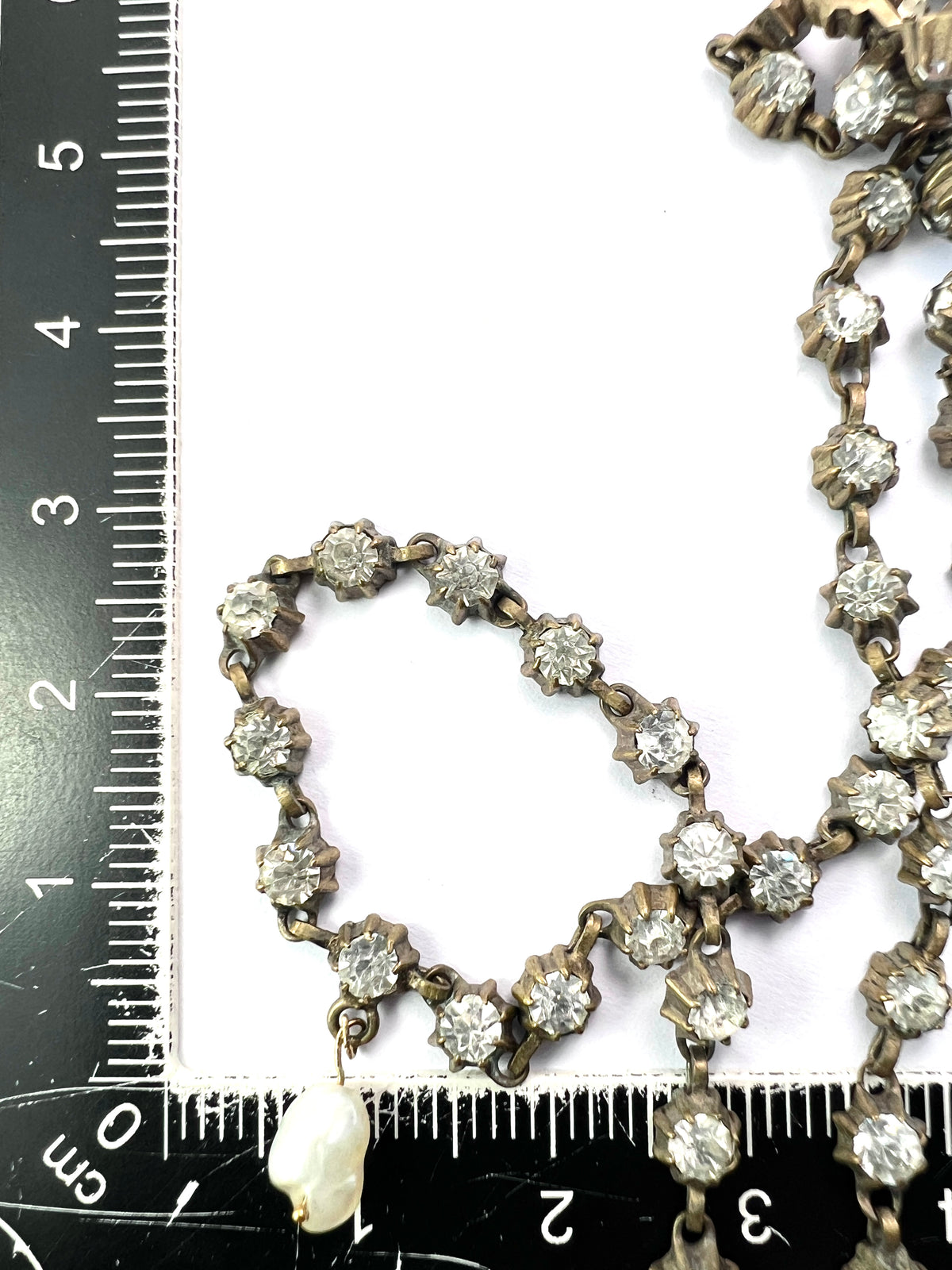 Victorian Paste and Pearl Drop Chain Necklace