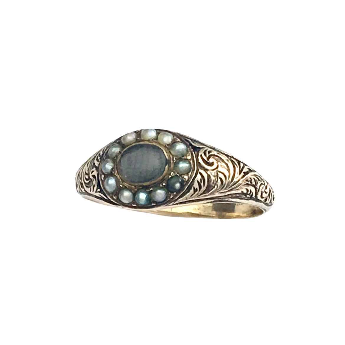 Georgian/Victorian 9CT Gold Mourning Ring