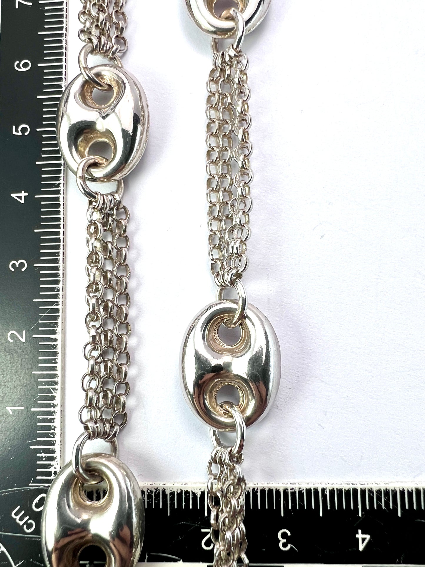 Vintage Sterling Silver Mariner Chain Necklace