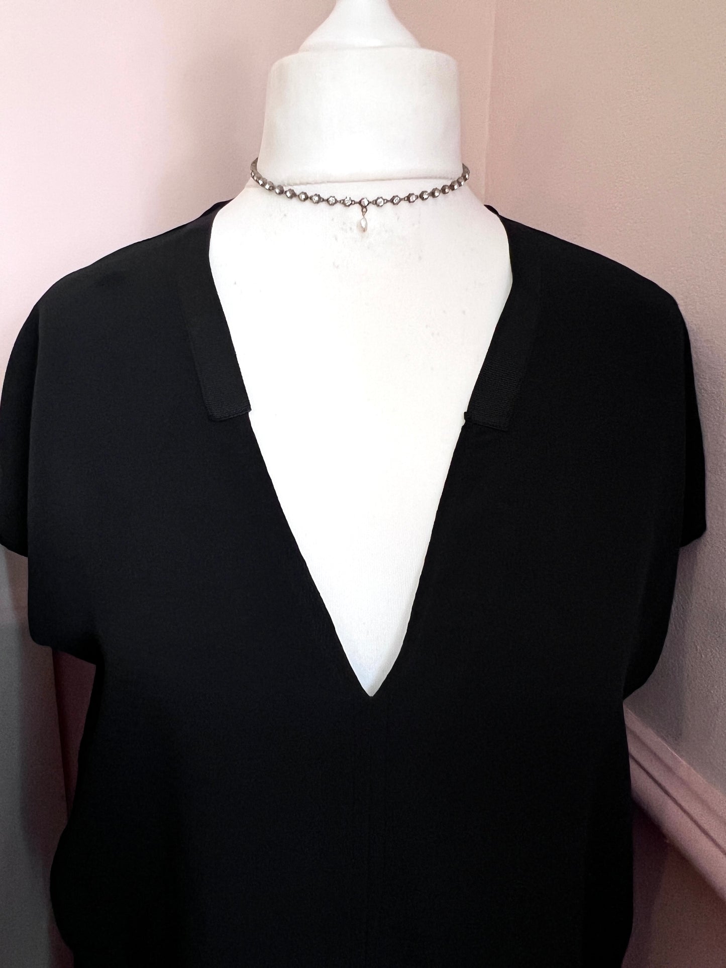 Victorian Paste and Pearl Drop Chain Necklace