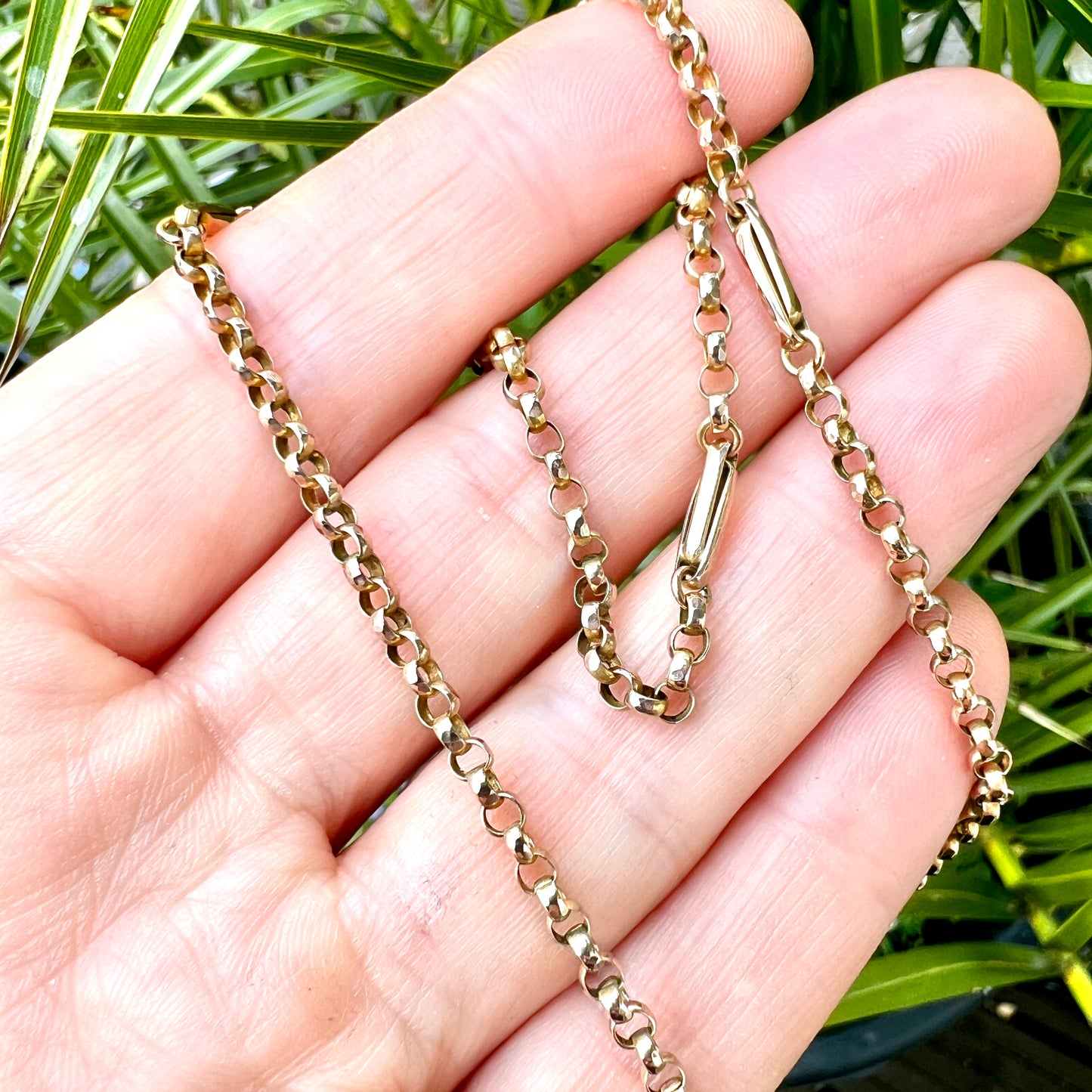 Edwardian 9CT Gold Fancy Link Chain Necklace