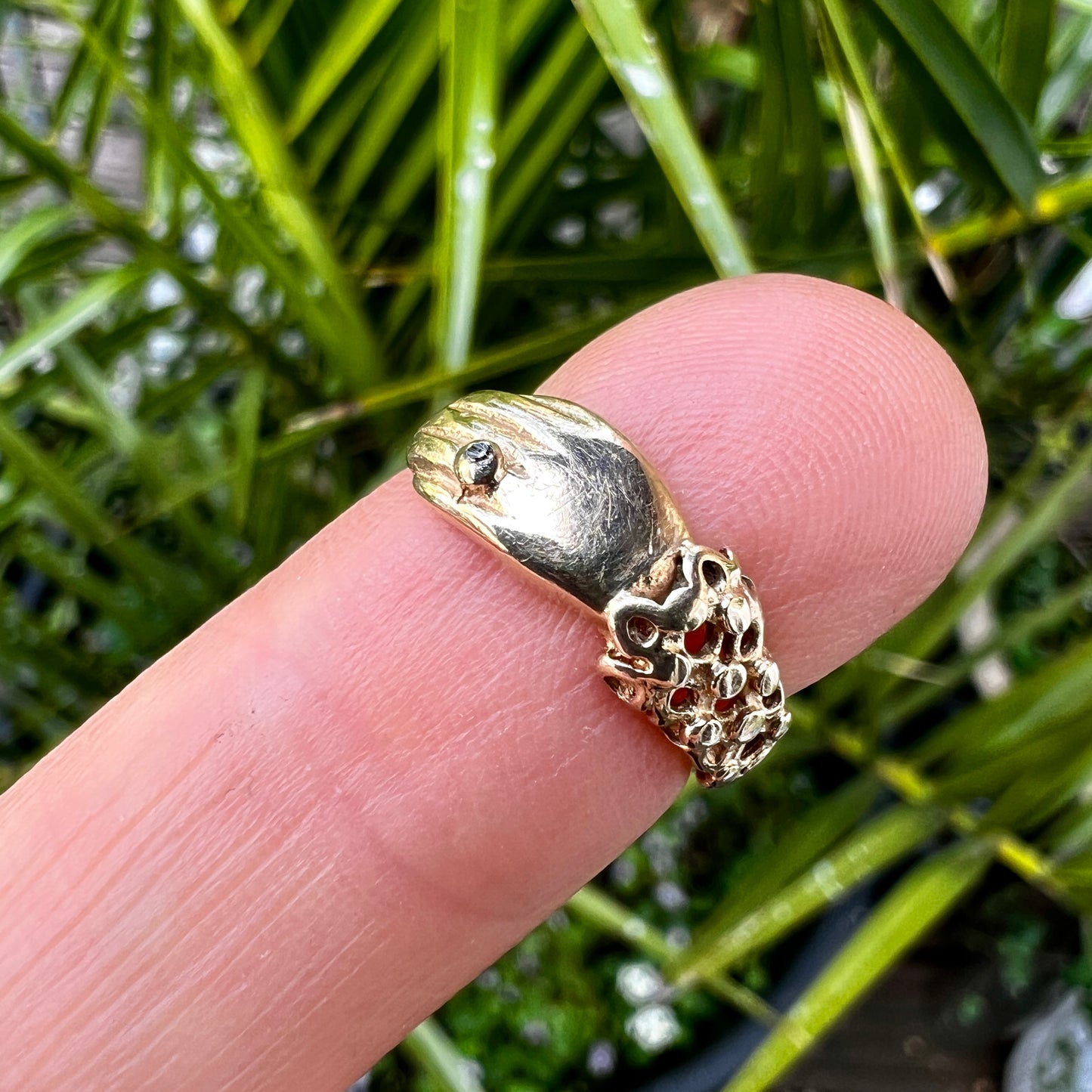 Vintage Georgian Style 9CT Gold Diamond Hand Ring