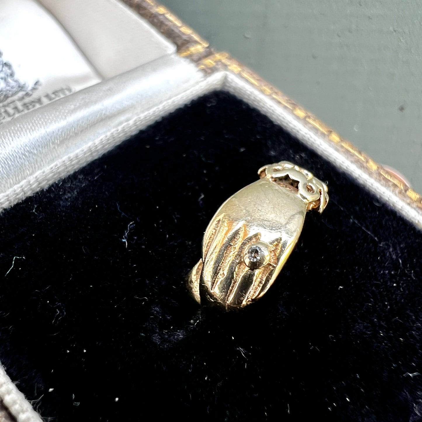 Vintage Georgian Style 9CT Gold Diamond Hand Ring