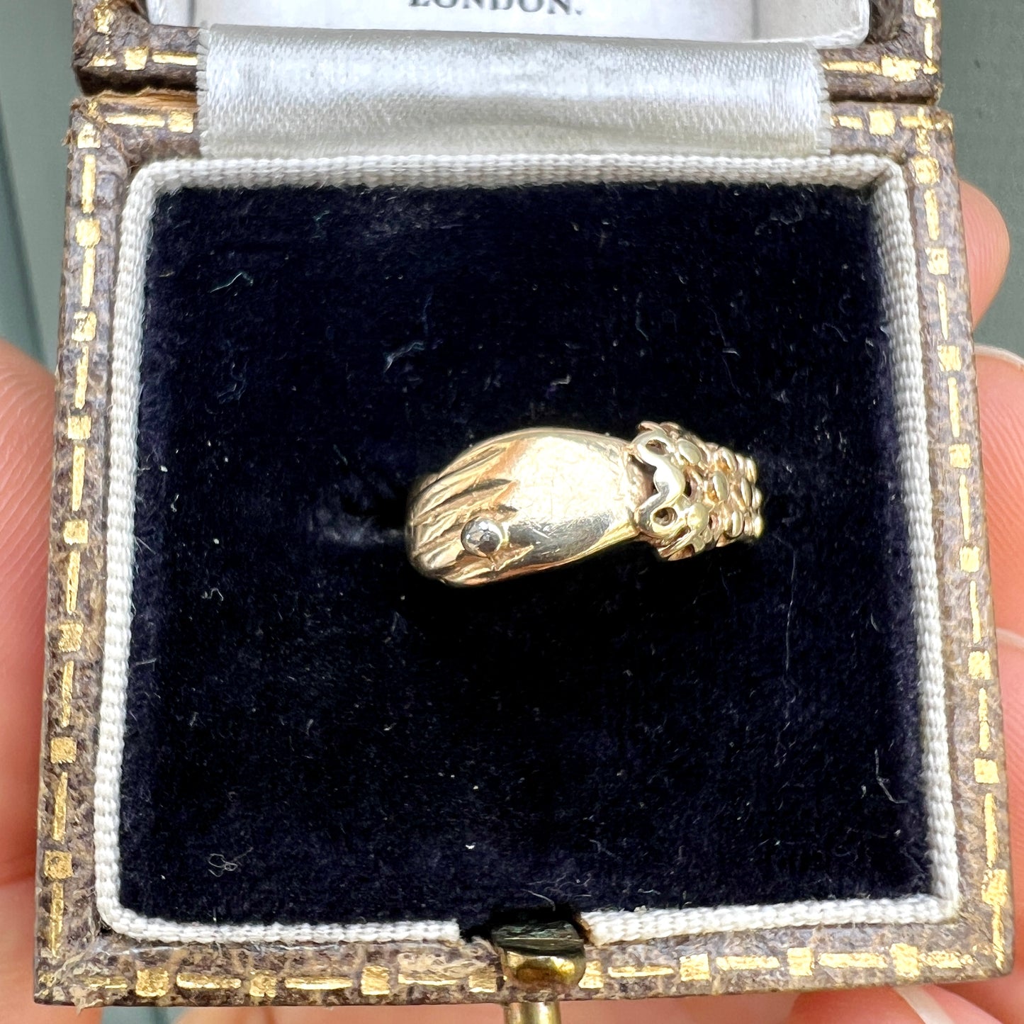 Vintage Georgian Style 9CT Gold Diamond Hand Ring
