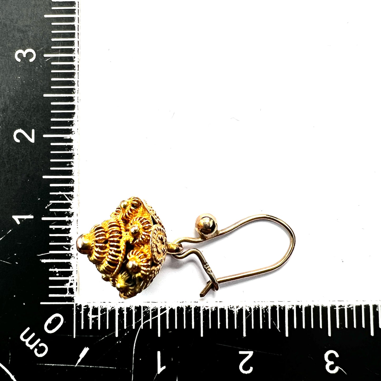 Victorian Gold Cannetille Drop Earrings