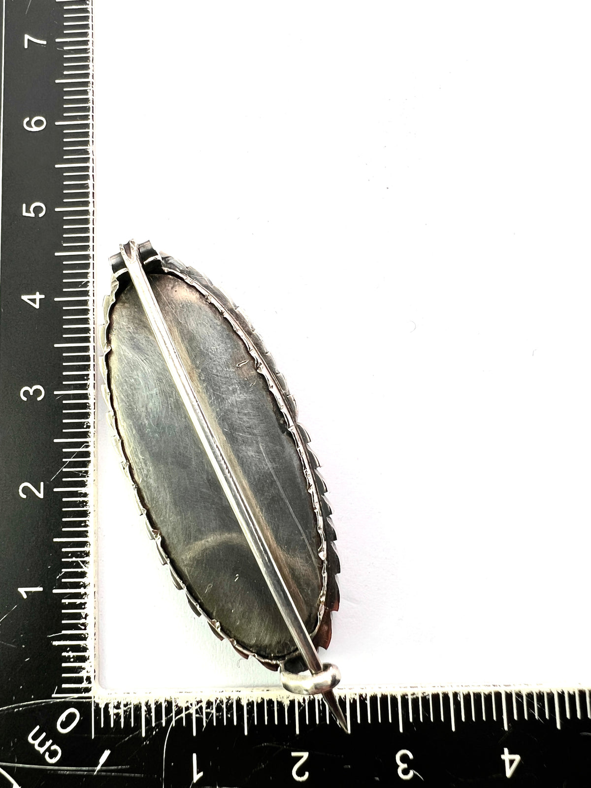 Antique Lily of the Valley Bristol Blue Glass Silver Paste Brooch
